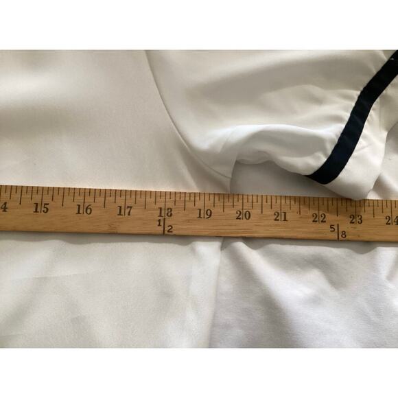 Vintage 90’s button front closure white blouse with black trim necktie sz 7/8 - Picture 5 of 6